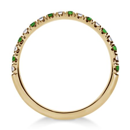 NOVA Memoire-Ring aus Gold, Diamanten 0,14 ct, Tsavorite 0,12 ct - Halb