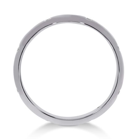 BASIO Band Ring aus Gold, 3,00 mm Breite, Runde Diamanten 0,10 ct