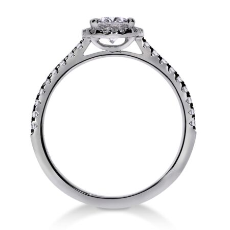 DULCI Halo-Ring aus Gold, Ovaler Diamant 0.50 ct mit Akzent-Diamanten