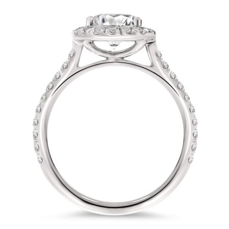 DULCI Halo-Ring aus Gold, Ovaler Diamant 2,50 ct mit Akzent-Diamanten