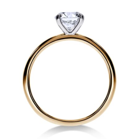 ELEGANZ Solitärring Bicolor aus Gold, Runder Diamant 1,00 ct