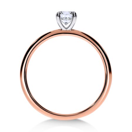 ELEGANZ Solitärring Bicolor aus Gold, Runder Diamant 0,40 ct