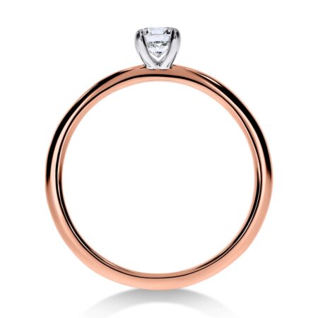 ELEGANZ Solitärring Bicolor aus Gold, Runder Diamant 0,30 ct