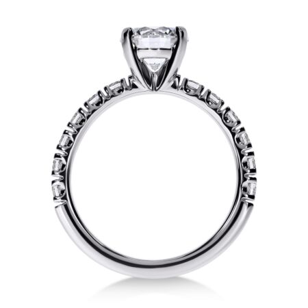 NOVIA Solitärring aus Gold, Runder Diamant 1,50 ct mit Akzent-Diamanten