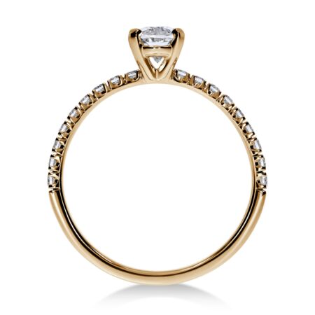 NOVIA Solitärring aus Gold, Ovaler Diamant 1,00 ct mit Akzent-Diamanten